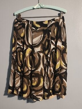 Episode Women's Brown Abstract Print A-Line Skirt